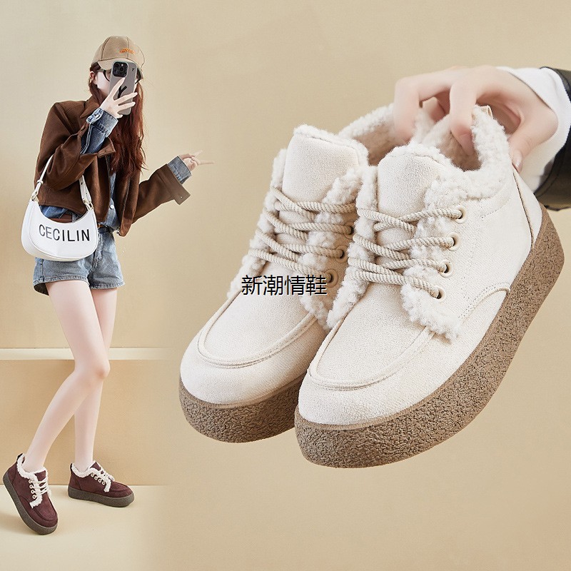 2025冬季加绒小白鞋新款
