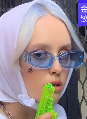 日本george melis新款潮流小框太阳镜方形果冻色镜框时尚街拍