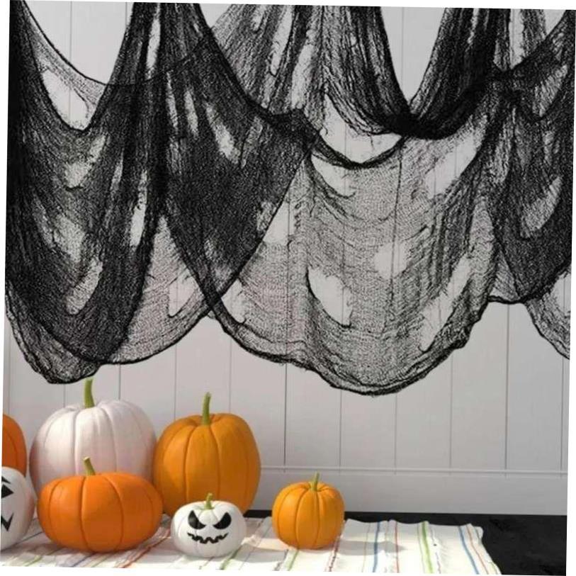 HOT SALES!!! Black Halloween Creepy Gauze Large Grid Yarn