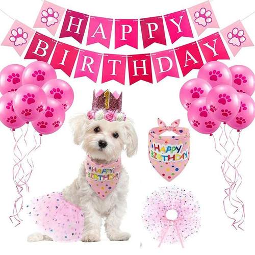 Dog Happy Birthday Party Supplies Cute Dog Bandana Pet Saliv