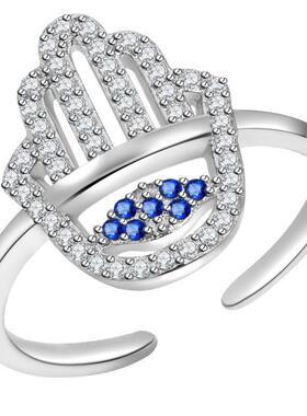 Demon Eye Blue Eye Opening Ring 恶魔之眼蓝眼睛开口戒指