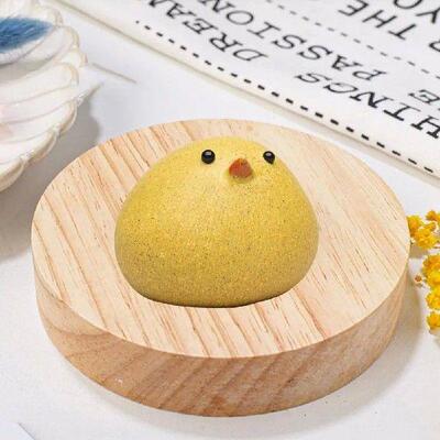 Handheld Tea Pet Cute Chicken Tea Toy Handmade Purple Clay