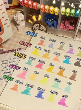 candy color double-headed highlighter marker pen双头荧光笔