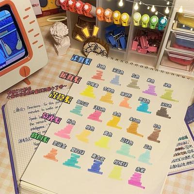 candy color double-headed highlighter marker pen双头荧光笔