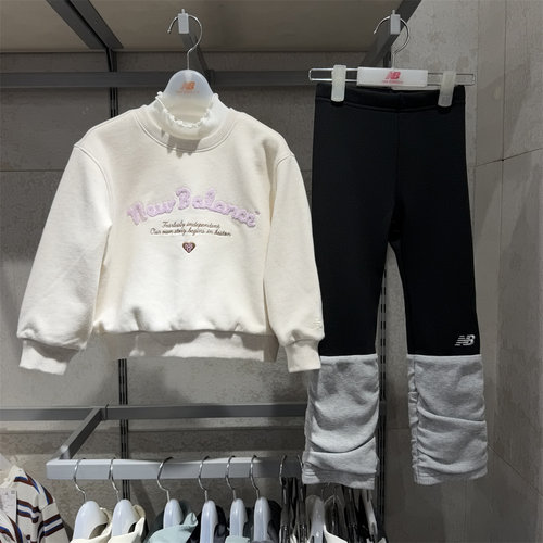 NB女童冬新款加绒卫衣打底裤