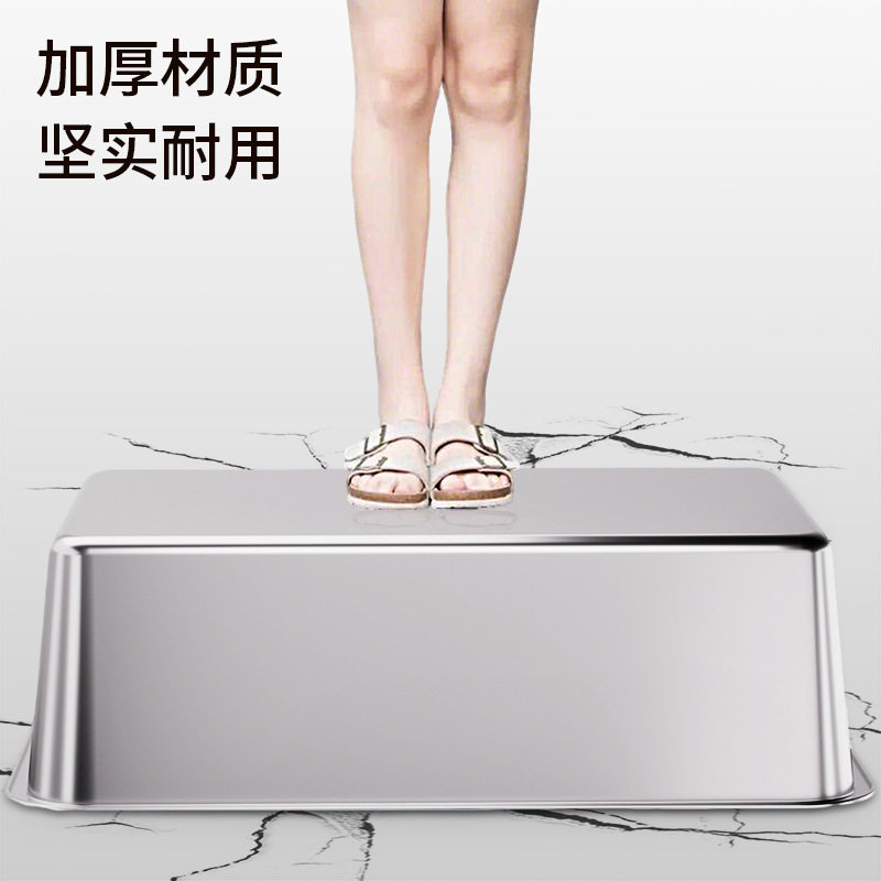 加厚一体式大尺寸不锈钢猫砂盆开放式防外溅加深防带砂大号猫厕所