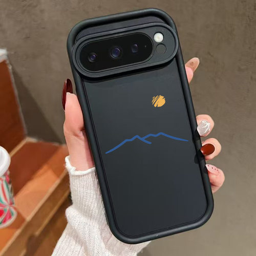 简约太阳山适用谷歌Google Pixel 9 Pro XL手机壳8A保护套7Pro天眼阶10pro纯色 跨境