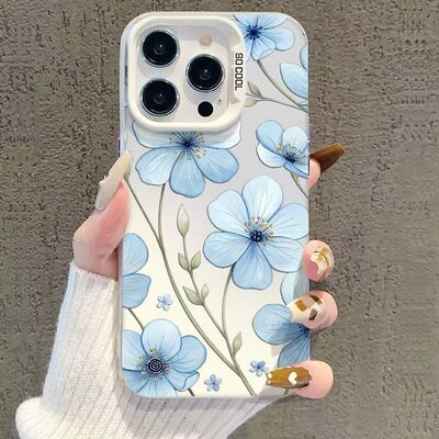 【高颜值】清雅蓝花A55 54适用三星S24手机壳A56彩银Galaxy新款S24ULTRA创意S23+创意note20潮s25+