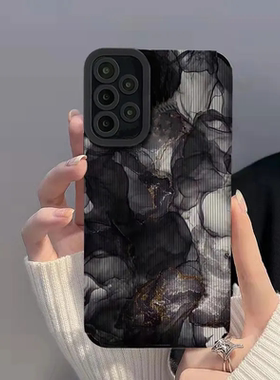 暗黑大理石纹A54适用三星Galaxy A53手机壳A52S 竖纹 A73全包s22plus软A33创意s23ultra