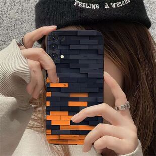 s23手机壳note20ultra全包 积木拼接三星s22 plus创意s20fe软套a54 s24 新款