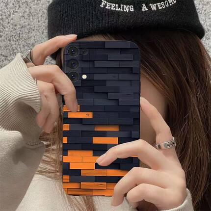 新款s24+积木拼接三星s22/s23手机壳note20ultra全包 plus创意s20fe软套a54