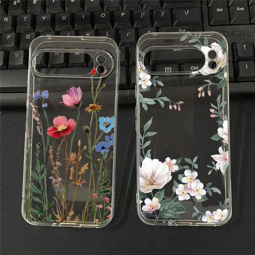 繁花锦簇Google pixel 8适用于谷歌pixel 6A手机壳7Pro防摔透明软套9pro清新