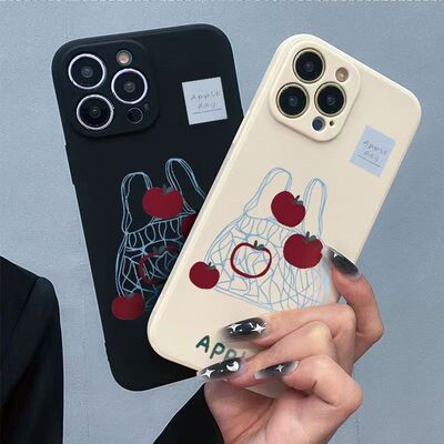 适用苹果16手机壳15 14保护软套iPhone13魔方直边12防摔11一袋苹果