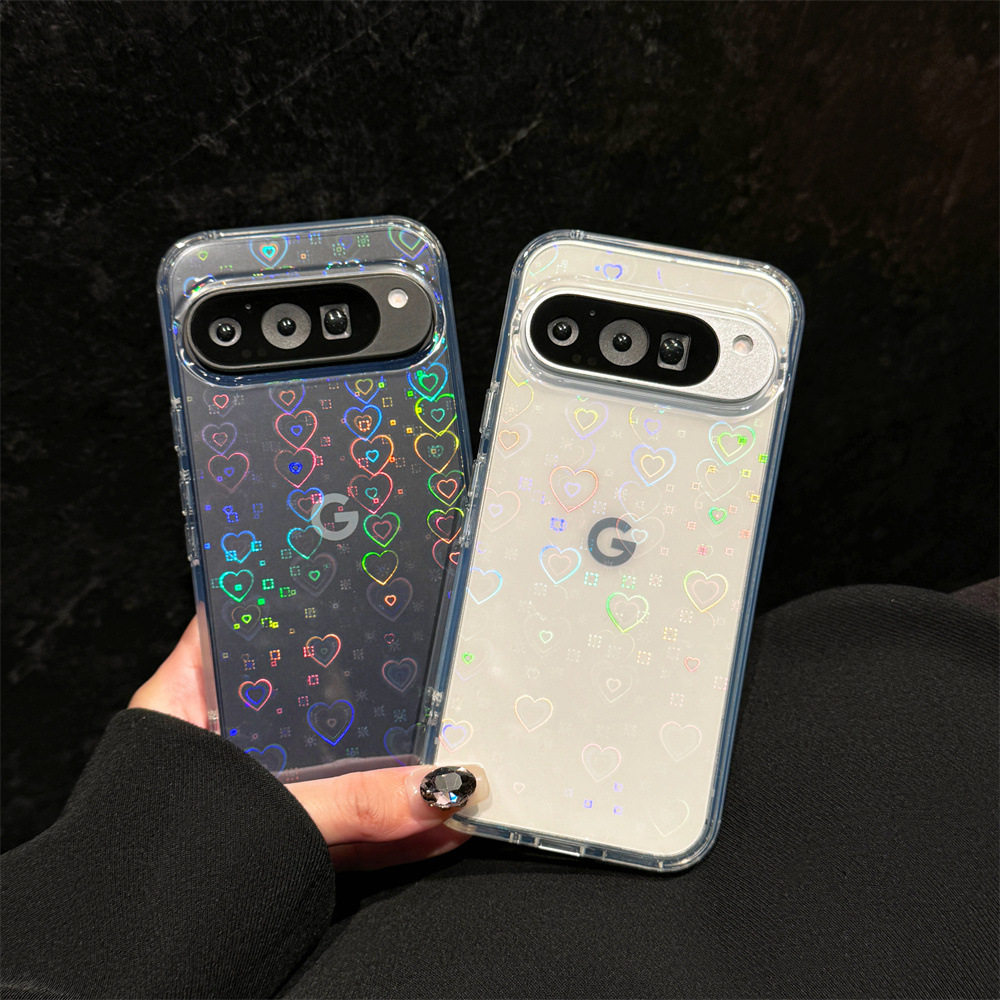 适用Google谷歌手机壳9pro透明壳9PRO-XL镭射小爱心8A/9A保护套