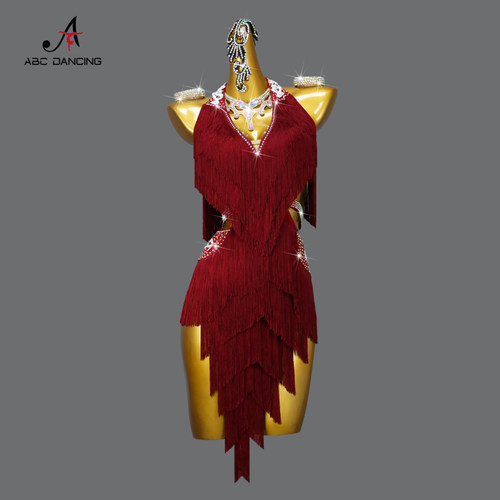 ABCDancing专业高级拉丁流苏裙