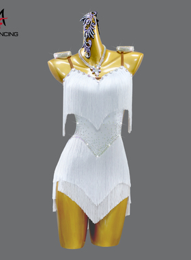 2026新款专业拉丁舞比赛服女士儿童舞蹈表演出规定花服14岁连衣裙