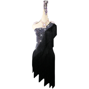 2026新款拉丁舞比赛服装少儿成人演出专业舞蹈流苏连衣裙儿童伦巴