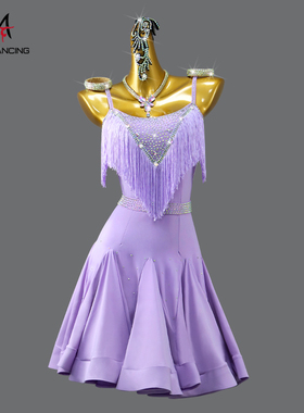 2026新款拉丁舞比赛服装专业舞蹈表演出连衣裙花服舞蹈solo高级14