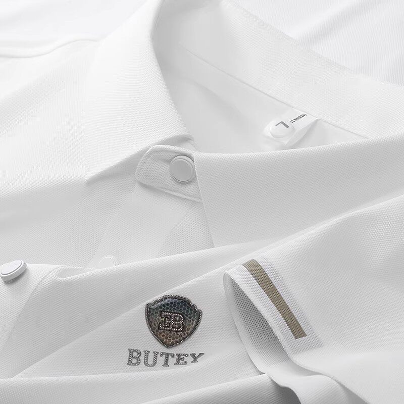 冰丝polo衫男士轻奢夏季新款无痕压胶短袖修身商务休闲翻领t恤男