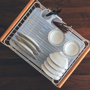 日式 铁艺厨房碗碟架沥水架台面z收纳置物框篮筷子篓厨具水杯盘碗