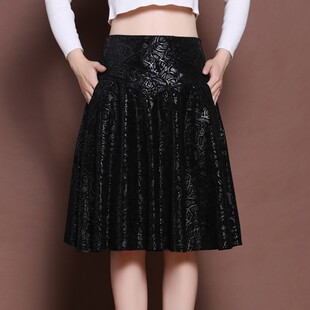 秋冬真皮小皮裙女海宁2025新款绵羊皮高腰半身裙中长款裙a字大码