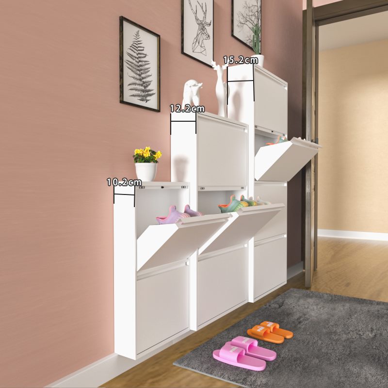 超薄鞋柜2022新款10cm家用门口大容量北欧简约金属极窄入户翻斗柜
