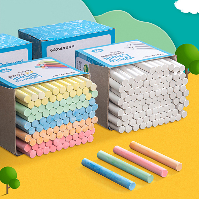 彩色粉笔无尘儿童学校教师专用家用教学白色无粉尘粉笔鲜艳黑板报