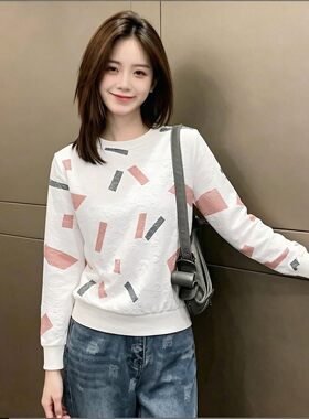 休闲圆领卫衣女叠穿内搭长袖T恤