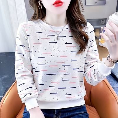 秋装爆款休闲运动圆领卫衣女上衣