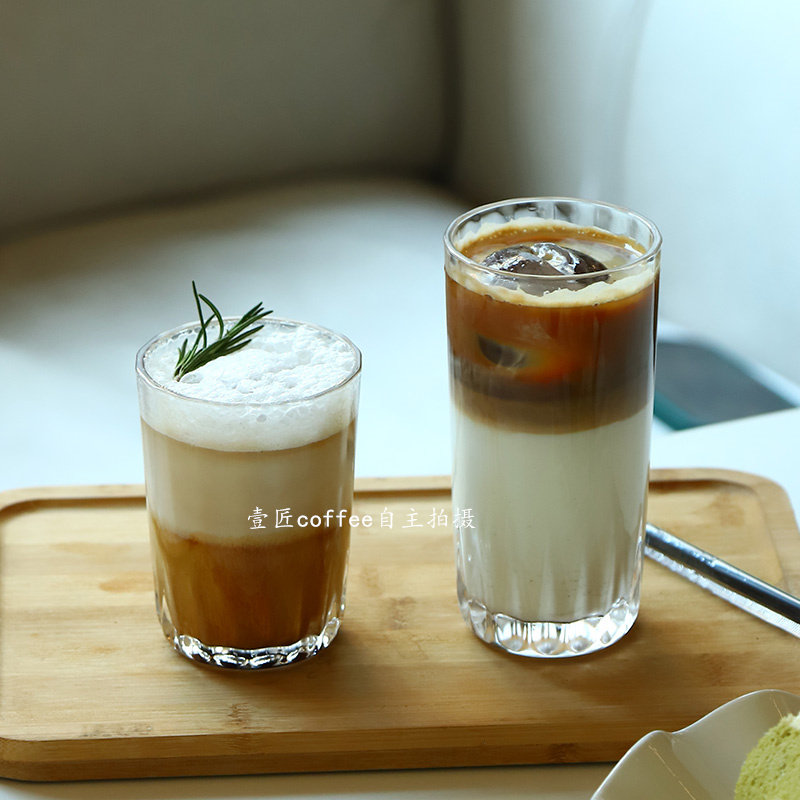 网红咖啡店水杯特调饮料杯dirtycoffee冰咖啡玻璃杯冰美式冰拿铁