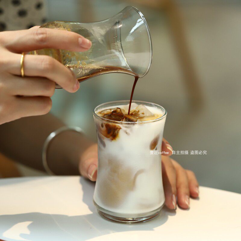 冰美式咖啡玻璃杯 摩卡冻拿铁咖啡杯 ins风摆拍饮料杯子