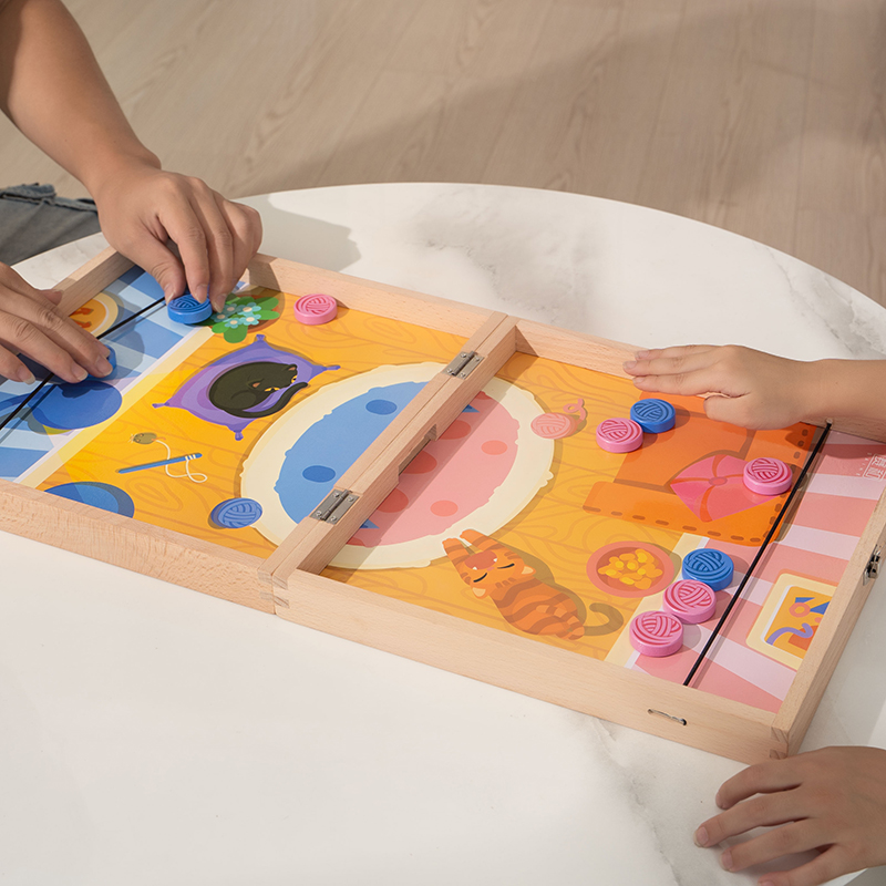 3岁弹棋两人桌游对战保龄球玩具