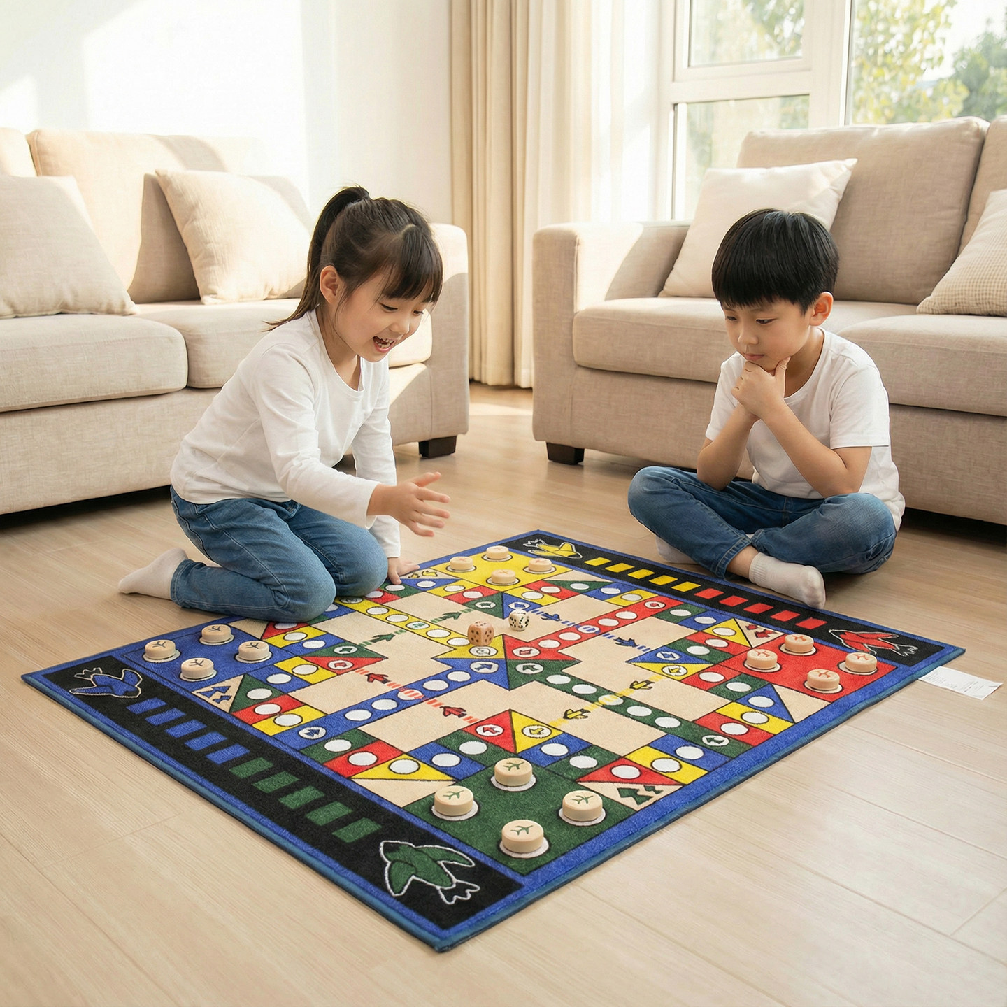 赛和飞行棋地毯超大儿童游戏加大号地垫学生教育亲子互动经典桌游