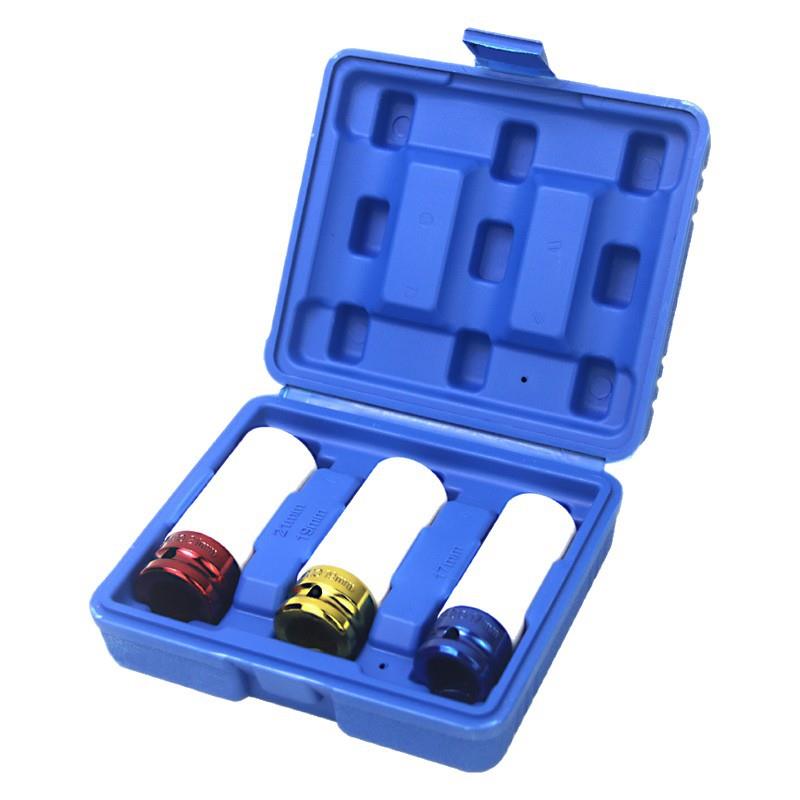 1/2彩色气动轮胎保护长套筒组套50BV30铬钒钢防刮花汽修工具套装