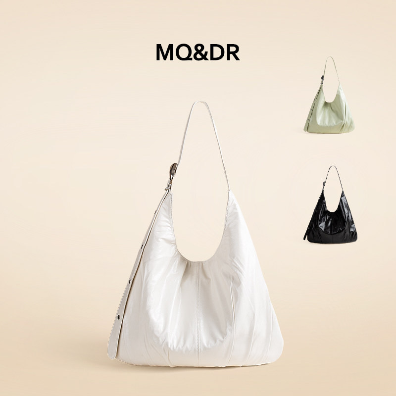 MQ&DR【白栀茉莉】纯色简约褶皱通勤包休闲慵懒风大容量托特包,箱包皮具/热销女包/男包,托特包,淘宝优惠券,粉丝福利购,淘宝优惠卷