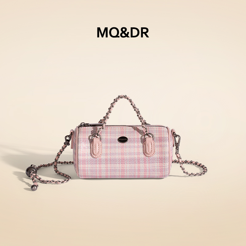 MQ&DR甜美百搭圆筒包粉紫