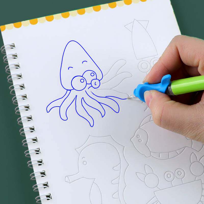 儿童弱视训练描图册弱势训练描画描虚线画幼儿画线0基础学画画本