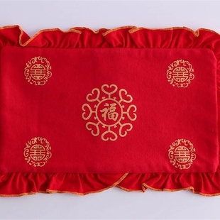 红色枕套 新生婴儿红色喜庆定型枕头枕套平安吉祥红枕套宝宝纯棉