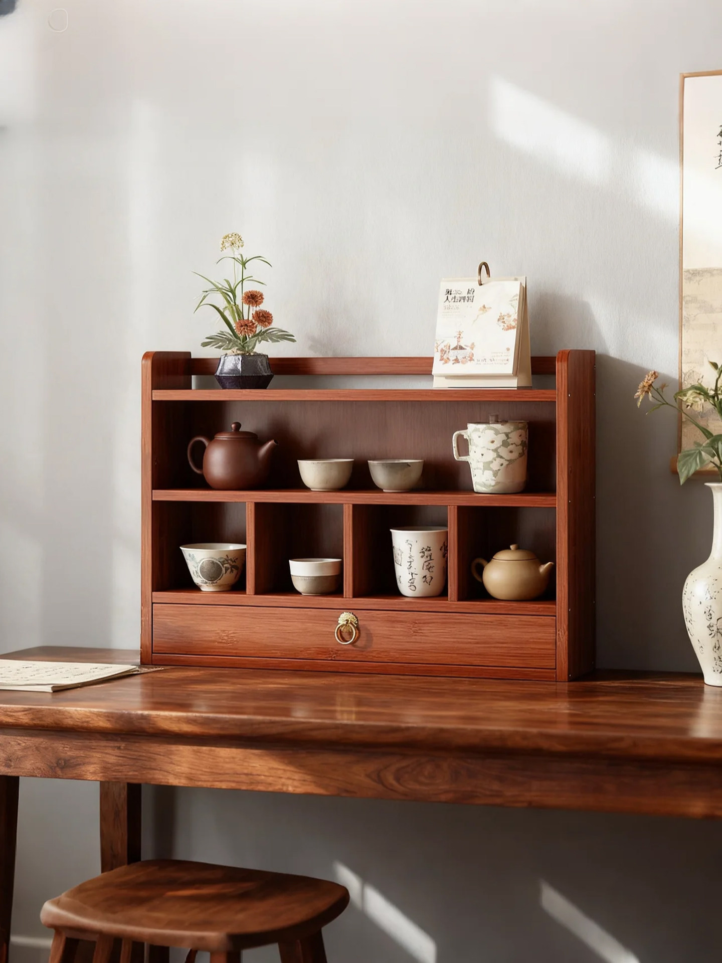 桌面博古架紫砂壶摆放架家用茶具置物架小型茶杯架茶叶收纳展示柜