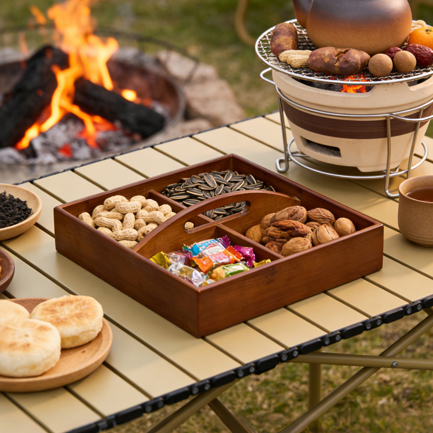 围炉煮茶四宫格点心盒零食瓜子干果盘坚果摆放盘小蛋糕托盘糖果盘,餐饮具,果盆/果盘/果篮,淘宝优惠券,粉丝福利购,淘宝优惠卷