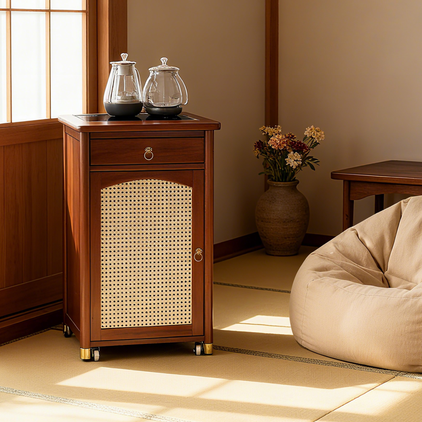 茶几客厅家用茶台可移动茶水柜