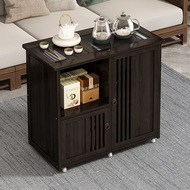 Bàn trà di động, tủ trà phòng khách, bàn trà, sofa, bàn trà, ấm đun nước gia dụng, bộ ấm trà tích hợp, tủ bên trà bàn trà tròn