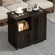 Bàn trà di động, tủ trà phòng khách, bàn trà, sofa, bàn trà, ấm đun nước gia dụng, bộ ấm trà tích hợp, tủ bên trà bàn trà tròn
