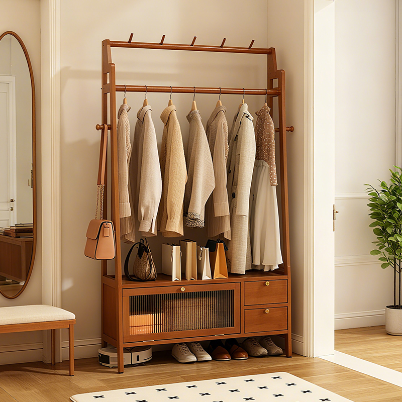 落地衣帽架卧室衣帽架床尾挂衣架