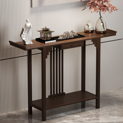 玄关柜入户正对门隔断柜家用条案客厅窄条桌非实木中式玄关置物台