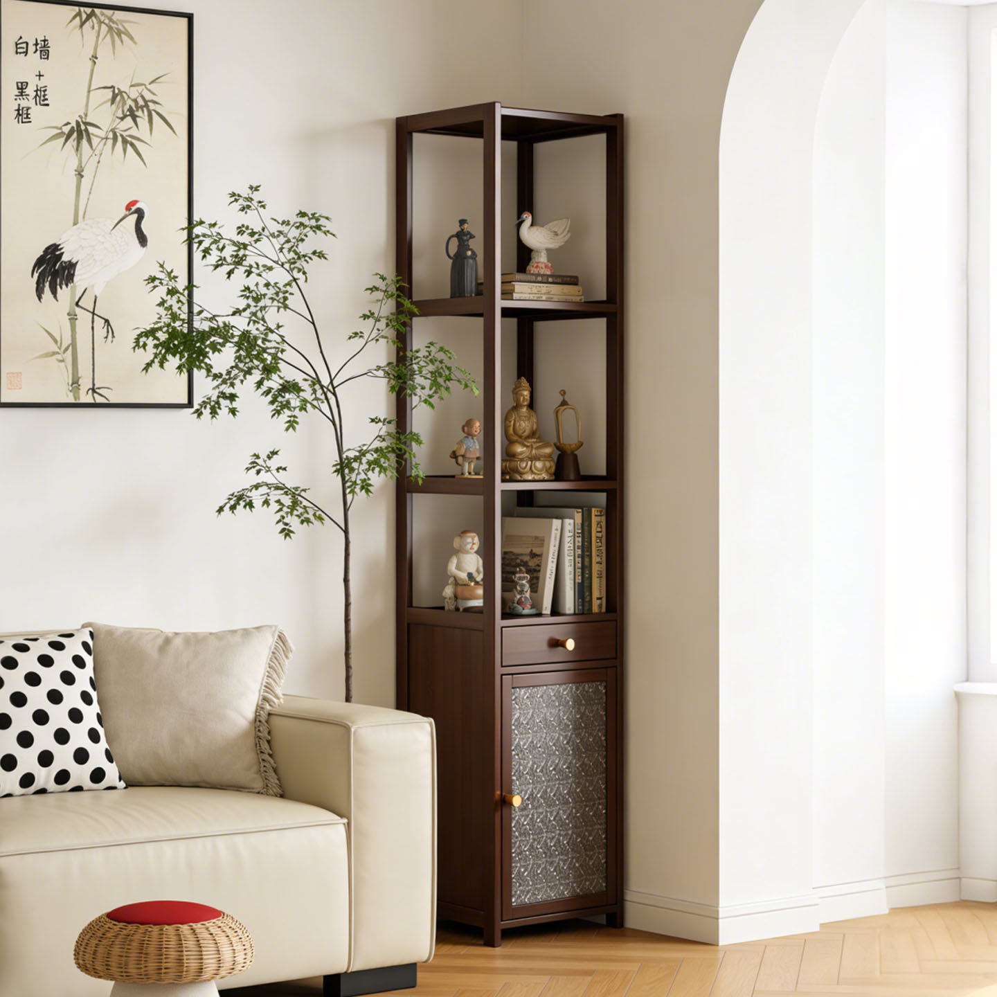 置物架落地收纳架家用陈列架一体靠墙多层储物柜客厅多功能展示柜,住宅家具,搁板/置物架/家用陈列架,淘宝优惠券,粉丝福利购,淘宝优惠卷