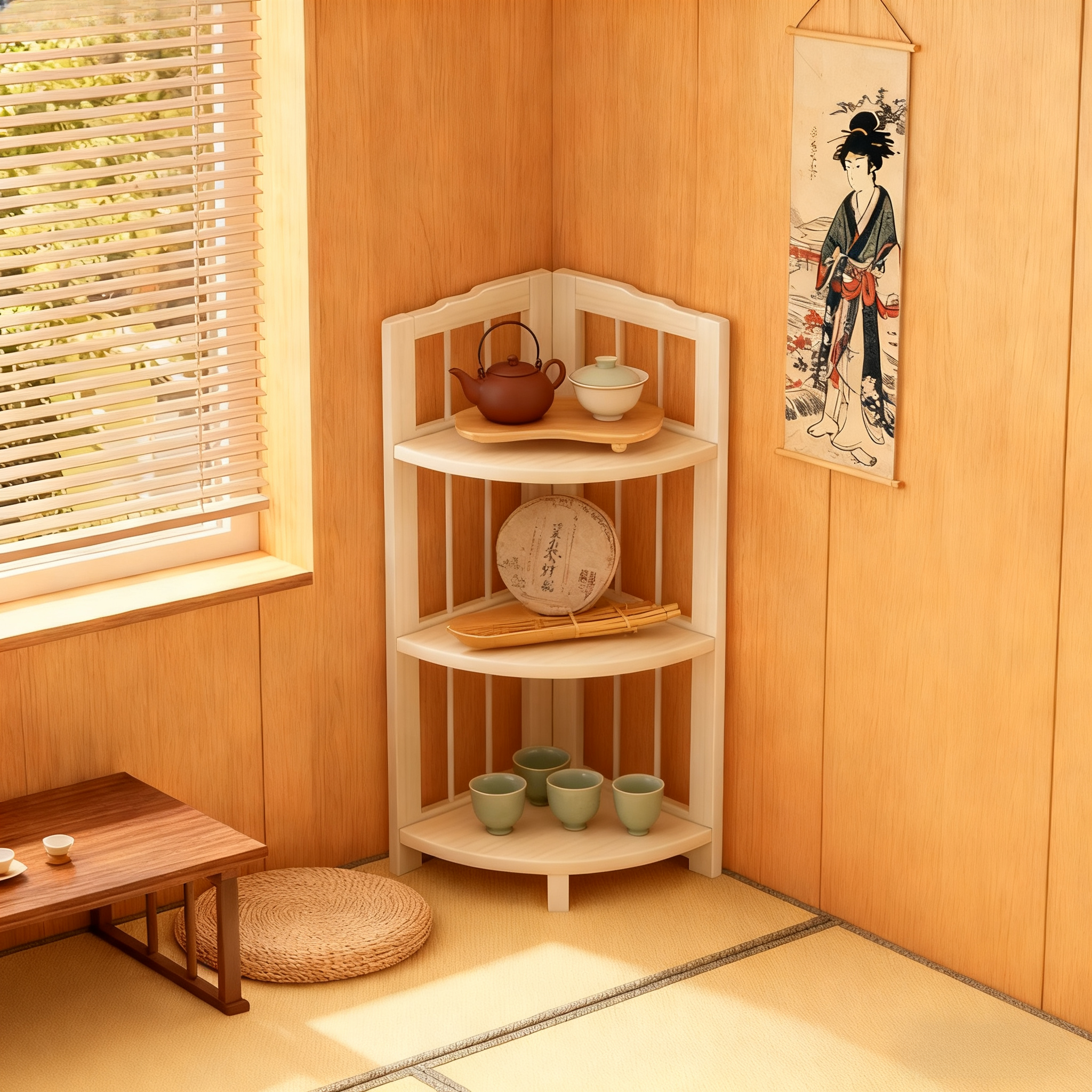 墙角置物架客厅转角收纳柜