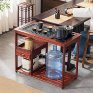 Bàn cà phê căn hộ nhỏ sofa bên bàn bàn trà Trung Quốc mới bàn trà nhỏ di động bàn trà gỗ nguyên khối tủ trà văn phòng máy pha trà bàn trà thấp ngồi bệt