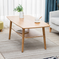 Bàn cà phê phòng khách hộ gia đình bàn trà căn hộ nhỏ sofa bàn phụ đơn giản cho thuê nhà bàn thấp gỗ không nguyên khối 2024 phong cách mới bàn trà đôi