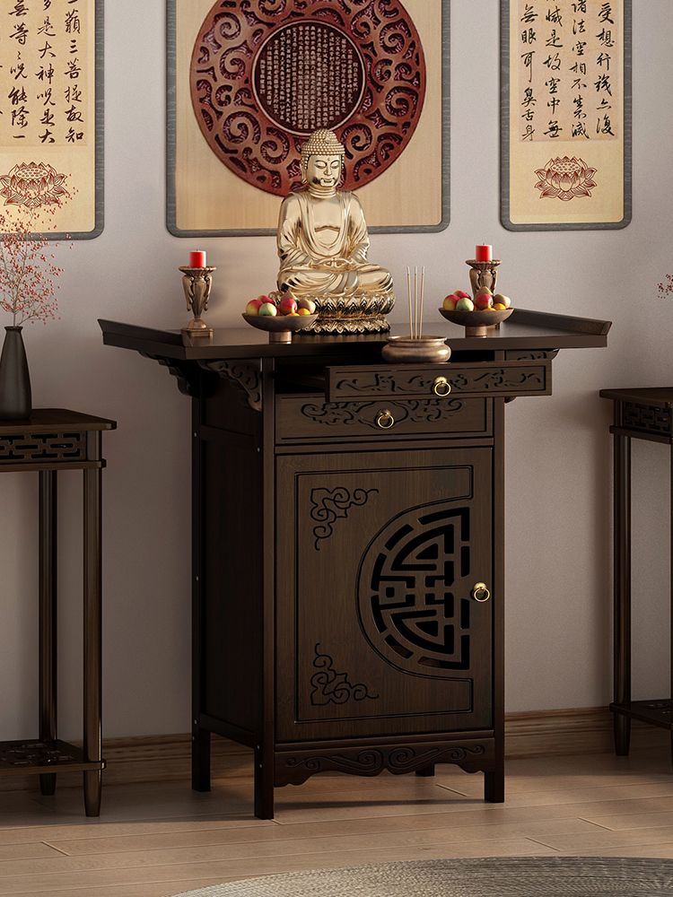 佛龛新中式立柜神龛供奉台靠墙一体佛柜观音佛像供座台财神爷柜子